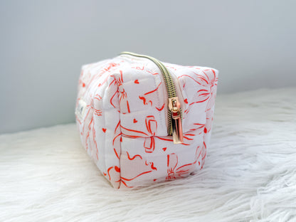Pink Bows Quilted Everything Pouch