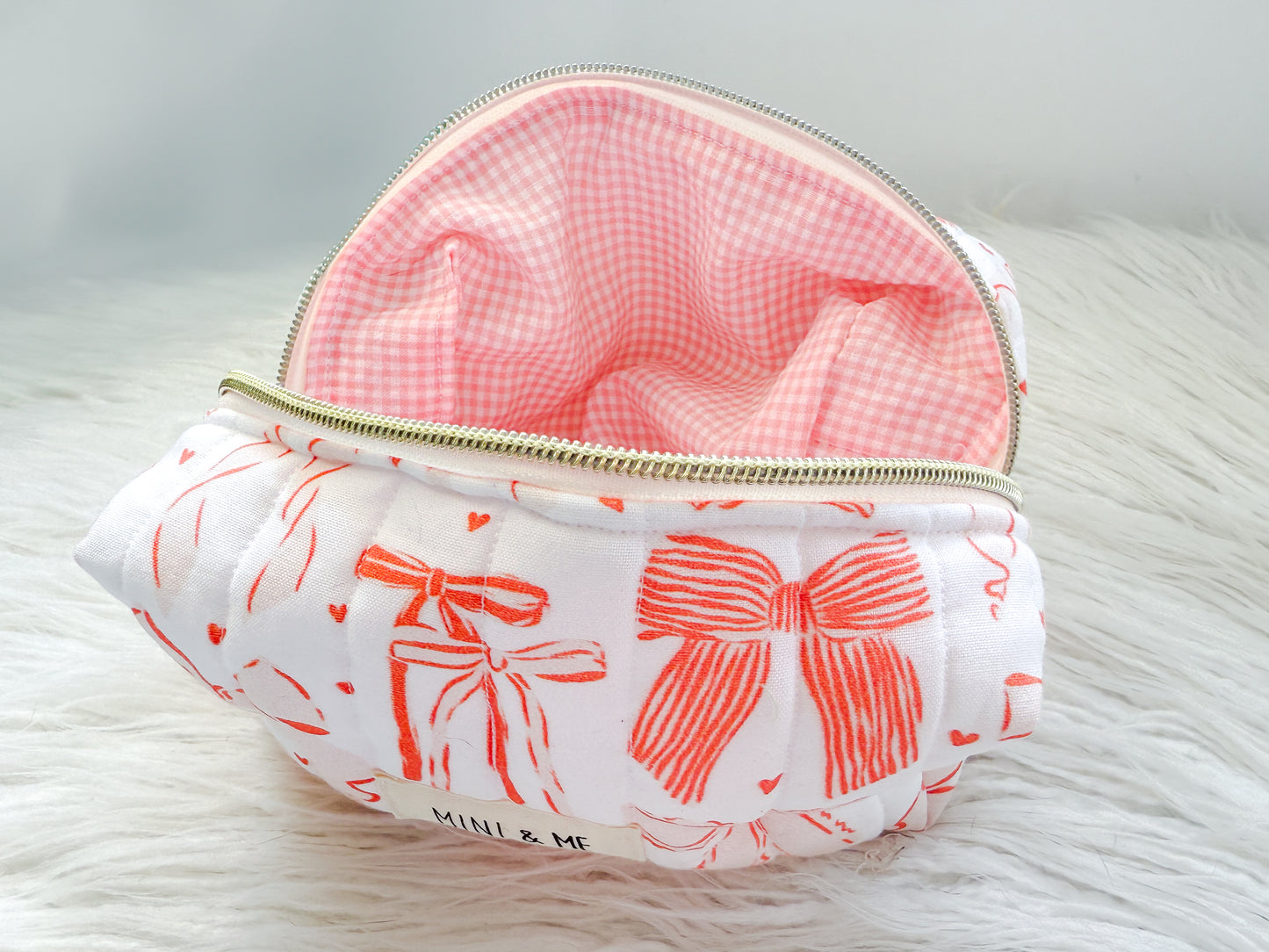 Pink Bows Quilted Everything Pouch