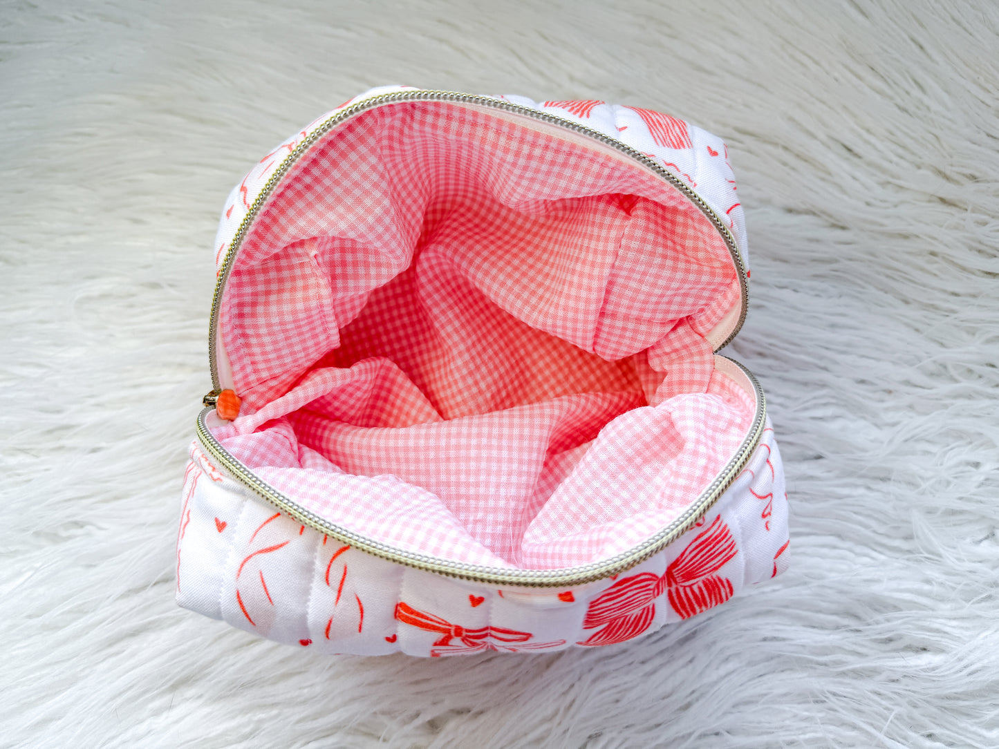Pink Bows Quilted Everything Pouch