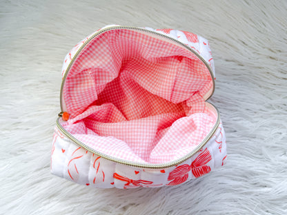 Pink Bows Quilted Everything Pouch