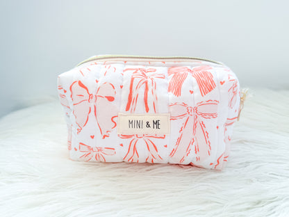 Pink Bows Quilted Everything Pouch