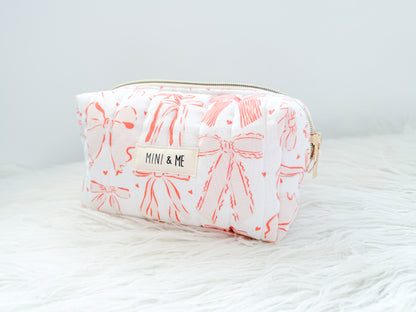 Pink Bows Quilted Everything Pouch