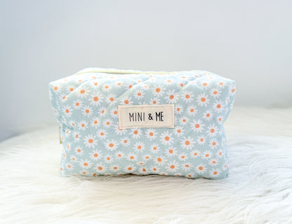Blue Daisy Quilted Everything Pouch