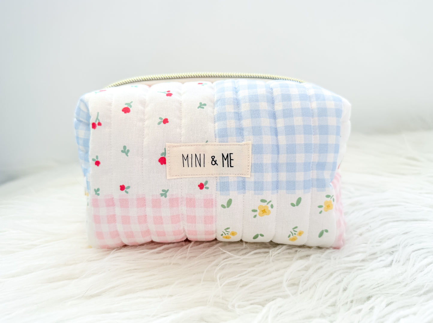 Patchwork Gingham Quilted Everything Pouch