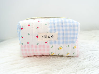 Patchwork Gingham Quilted Everything Pouch
