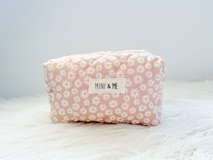 Pink Daisy Quilted Everything Pouch