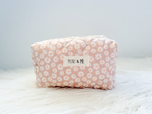 Pink Daisy Quilted Everything Pouch
