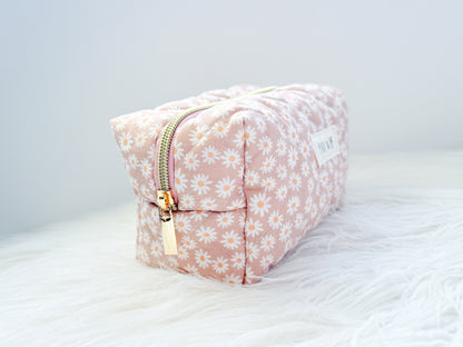 Pink Daisy Quilted Everything Pouch