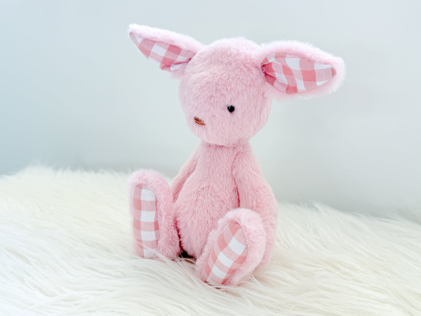 Mini Minky Snuggle Bunny in Pink Gingham