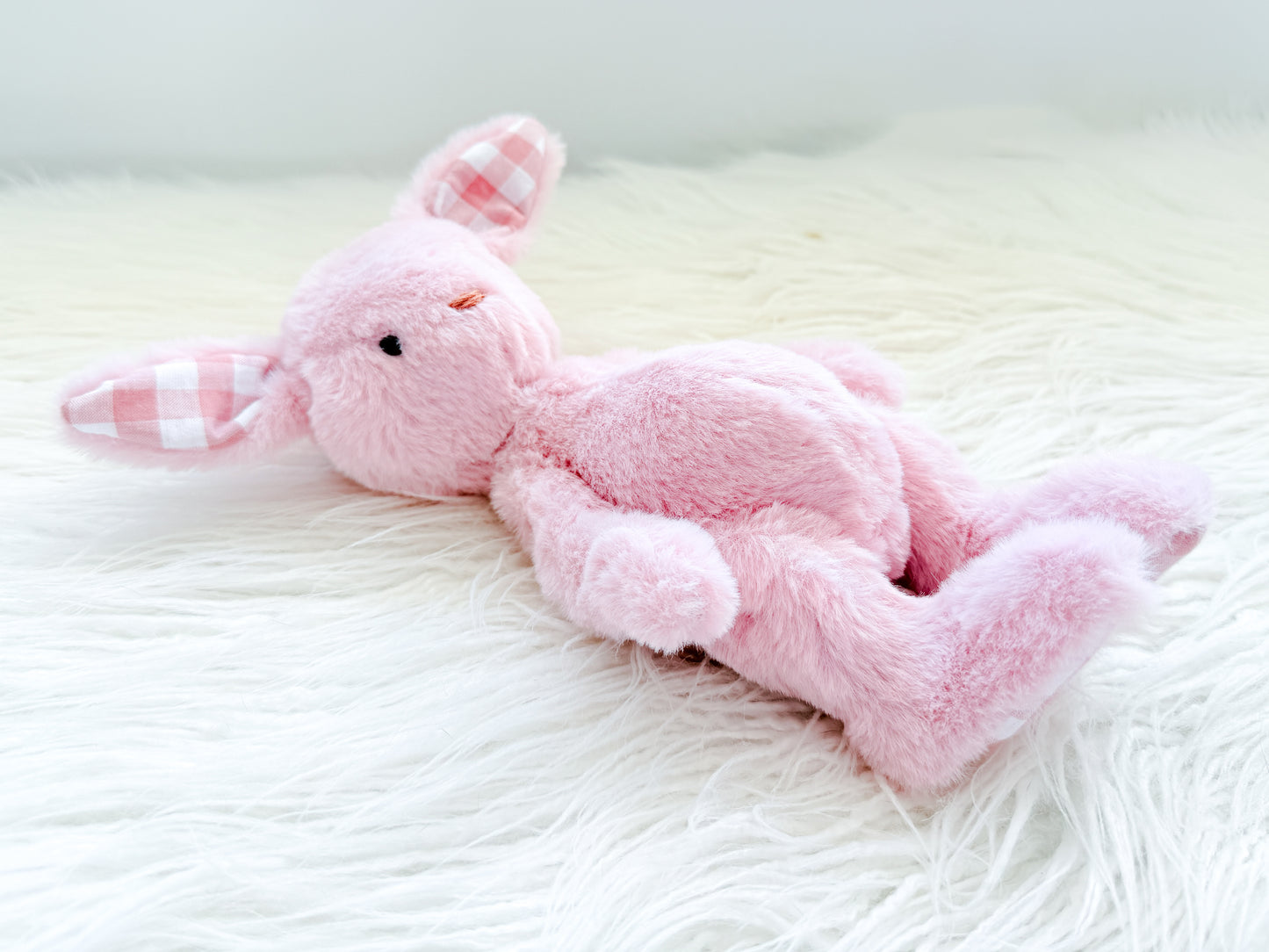 Mini Minky Snuggle Bunny in Pink Gingham