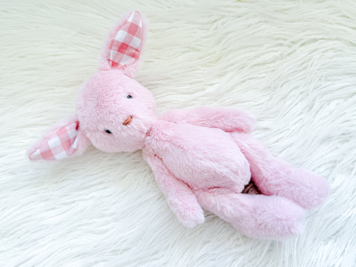 Mini Minky Snuggle Bunny in Pink Gingham