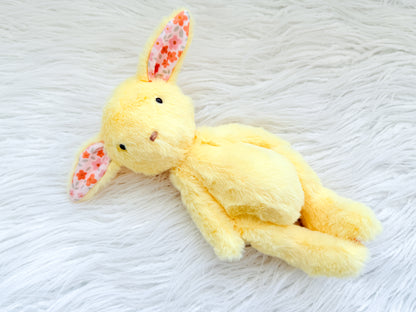 Mini Minky Snuggle Bunny in Duck Yellow Floral