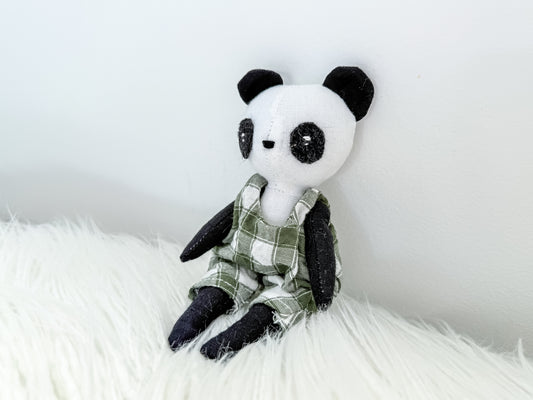 Emerald Linen Panda Bear