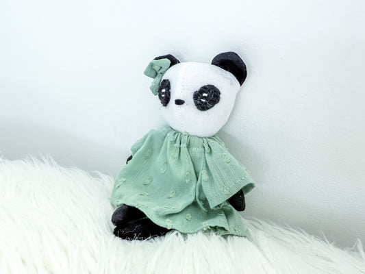 Emerald Panda Linen Bear