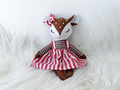 Daisy the Strawberry Stripe Linen Fawn