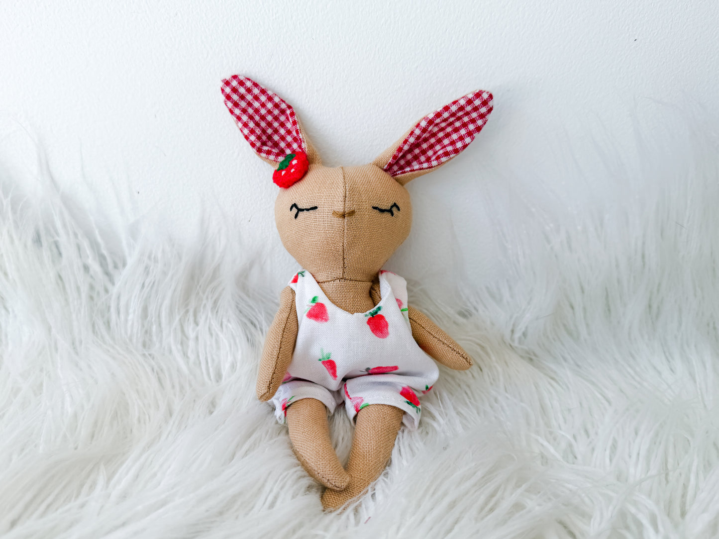Millie the Strawberry Linen Bunny