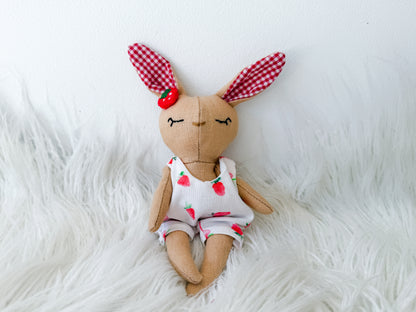 Millie the Strawberry Linen Bunny