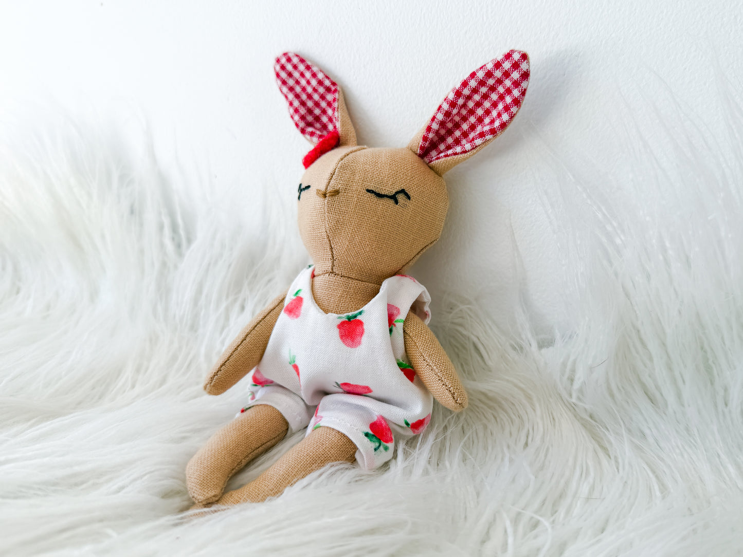 Millie the Strawberry Linen Bunny