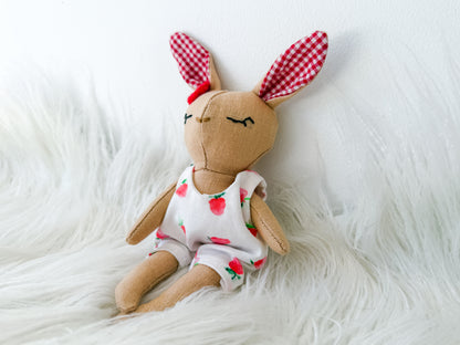 Millie the Strawberry Linen Bunny