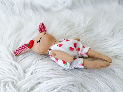 Millie the Strawberry Linen Bunny