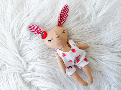 Millie the Strawberry Linen Bunny