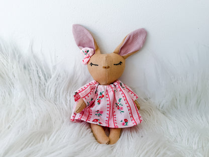 Elsie the Floral Linen Bunny