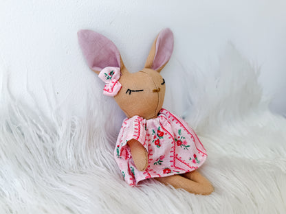 Elsie the Floral Linen Bunny
