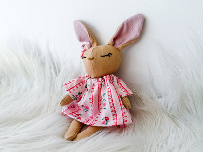 Elsie the Floral Linen Bunny