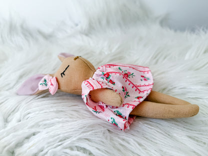 Elsie the Floral Linen Bunny