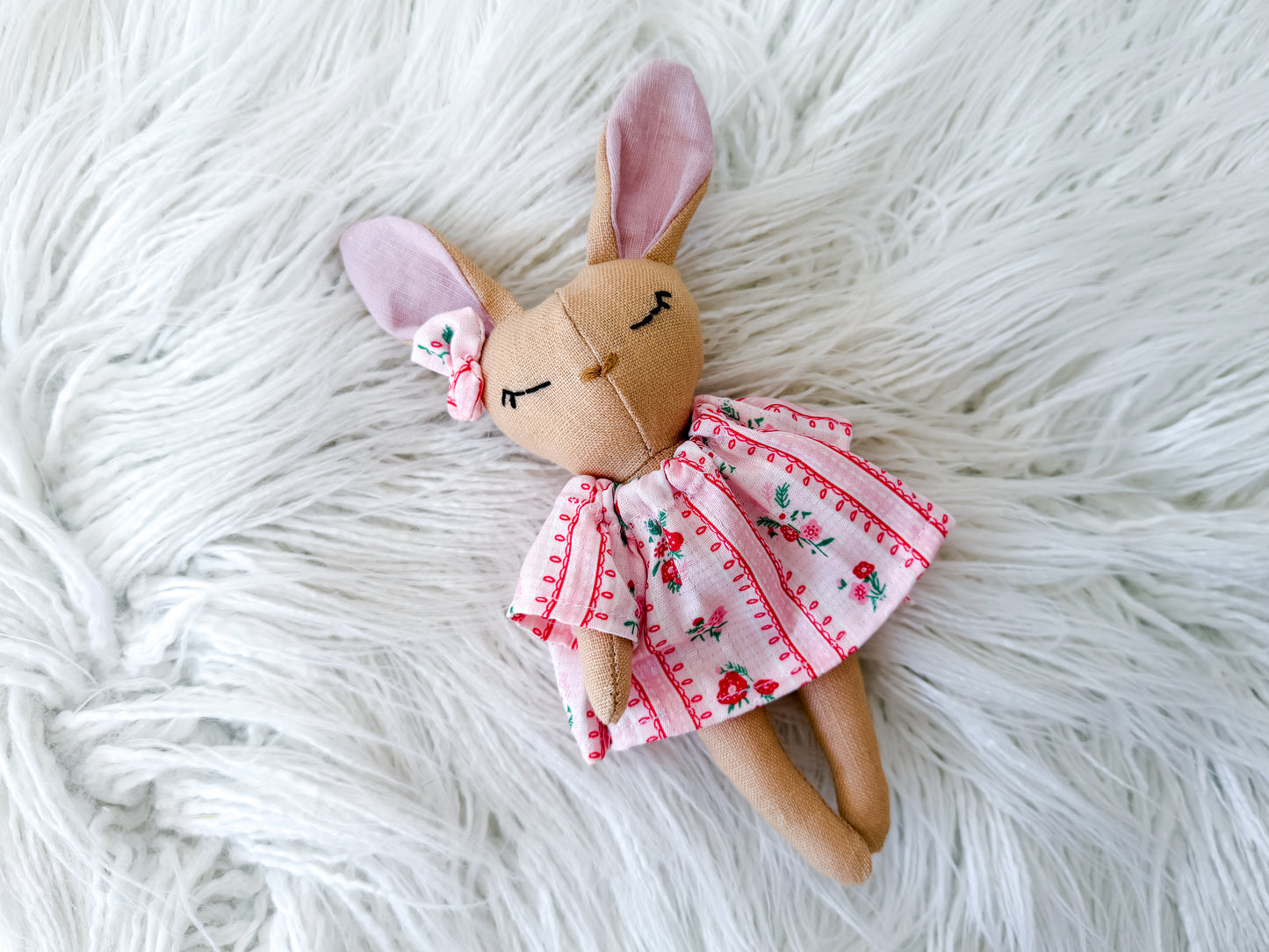 Elsie the Floral Linen Bunny