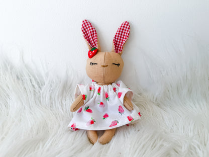 Pippa the Strawberry Linen Bunny
