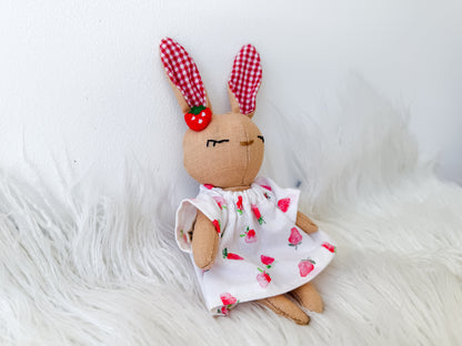 Pippa the Strawberry Linen Bunny