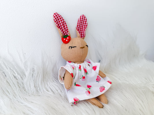 Pippa the Strawberry Linen Bunny