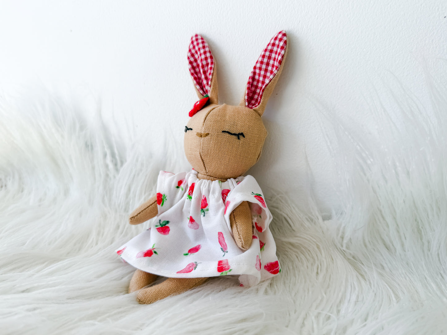 Pippa the Strawberry Linen Bunny