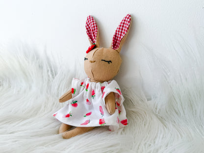 Pippa the Strawberry Linen Bunny