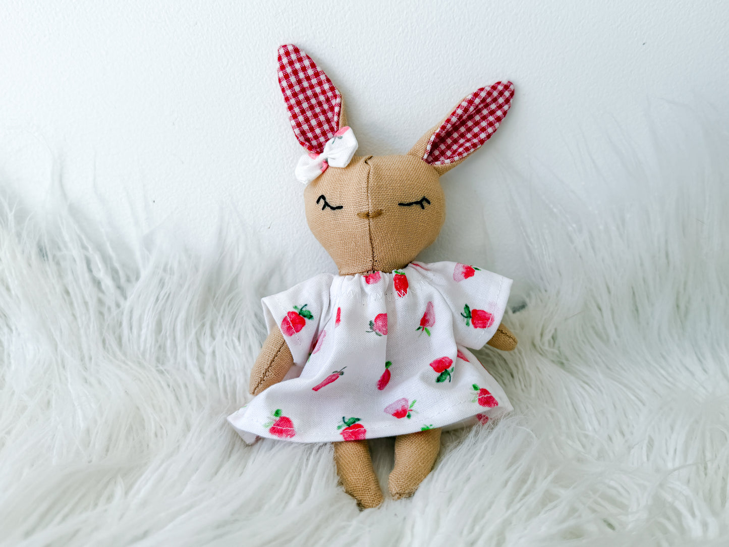 Lottie the Strawberry Linen Bunny