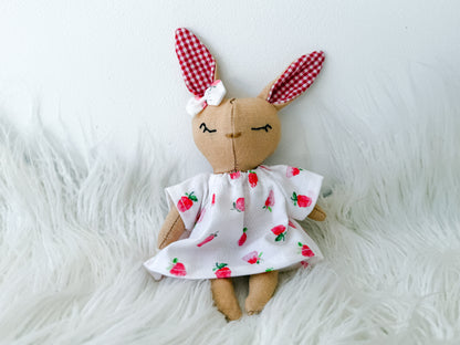 Lottie the Strawberry Linen Bunny