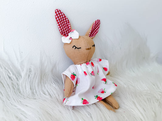Lottie the Strawberry Linen Bunny