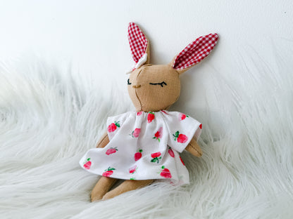 Lottie the Strawberry Linen Bunny