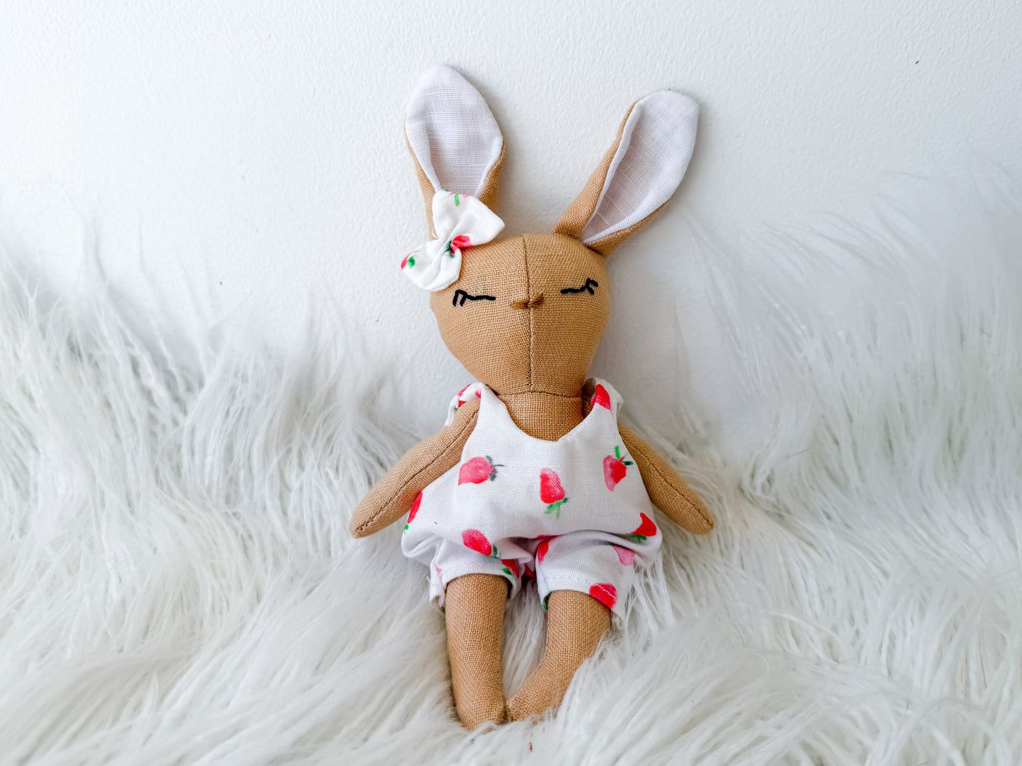 Nina the Strawberry Linen Bunny