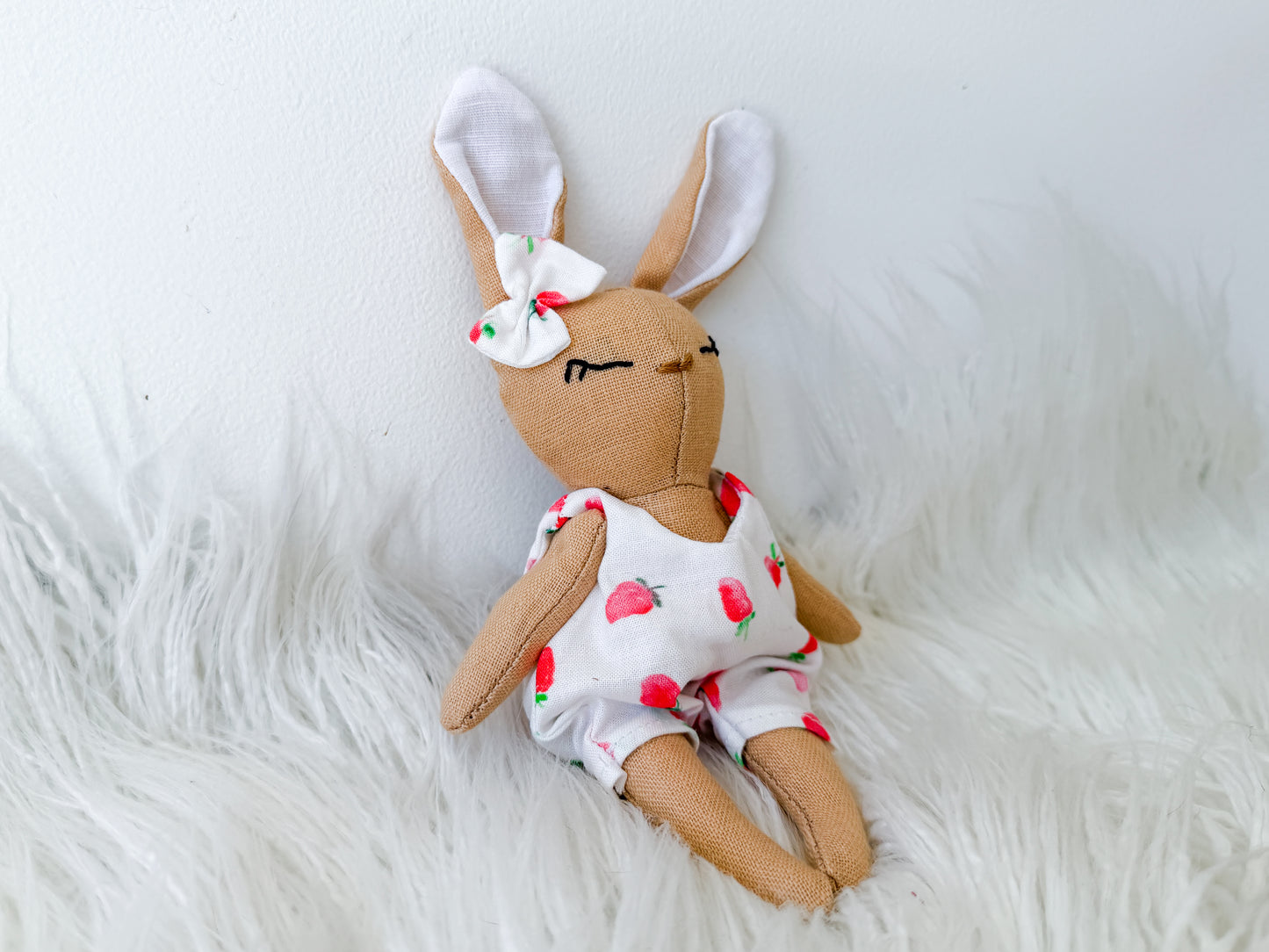 Nina the Strawberry Linen Bunny