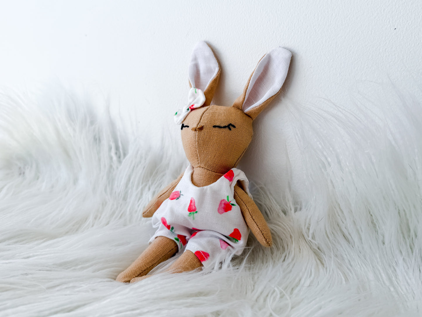 Nina the Strawberry Linen Bunny