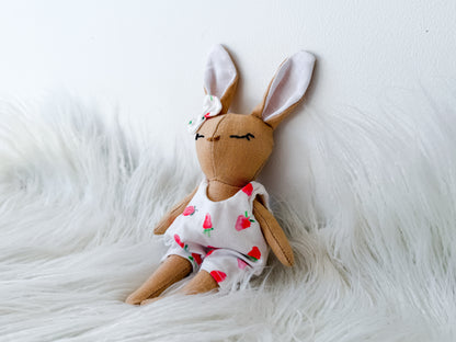 Nina the Strawberry Linen Bunny