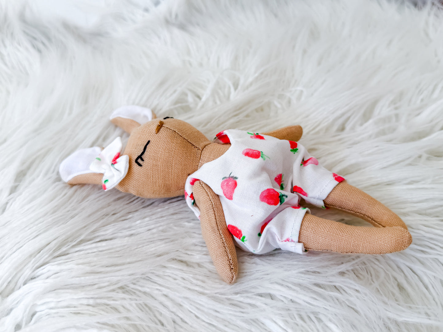 Nina the Strawberry Linen Bunny