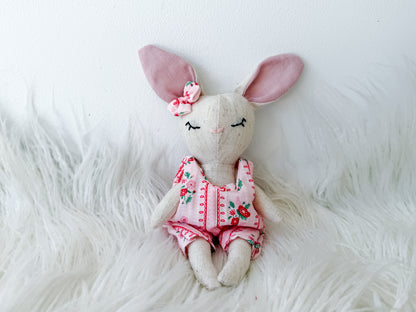 Clara the Floral Linen Bunny