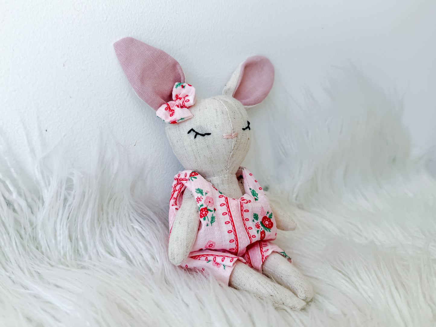 Clara the Floral Linen Bunny