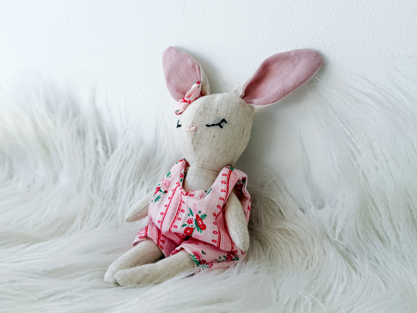 Clara the Floral Linen Bunny