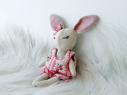 Clara the Floral Linen Bunny