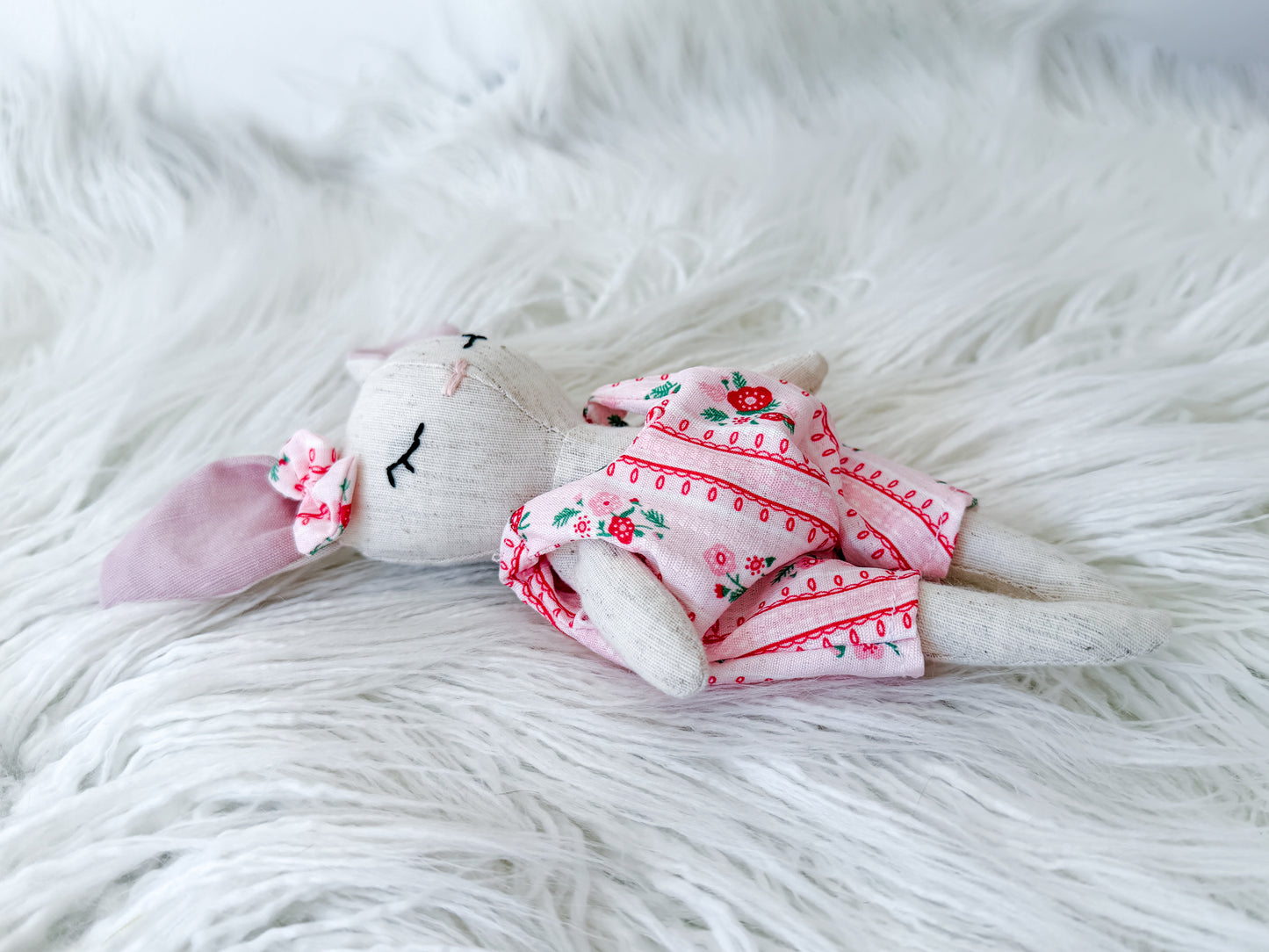 Clara the Floral Linen Bunny