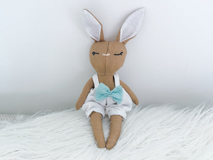 Mini Linen Bunny in Tan & White Bloomers